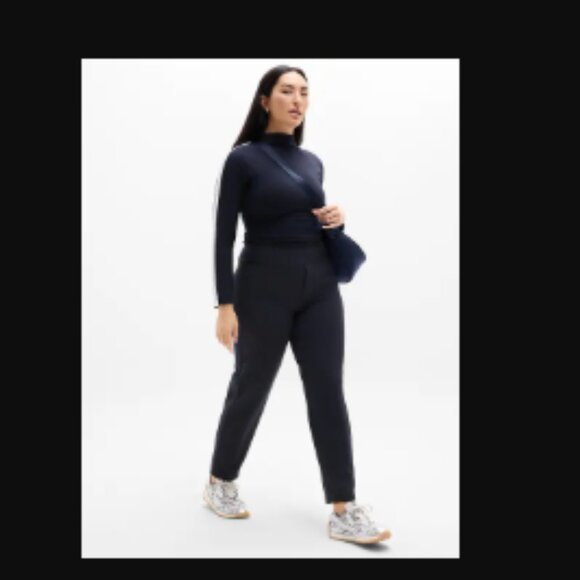 Navy Blue ATHLETA Endless High Rise tapered fit Pant Textured stretch fabric 12p - Picture 4 of 4